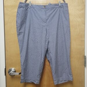 TALBOTS Size 22W Woman's NWT $89 The Perfect Skimmer Pants Gingham Plaid Blue